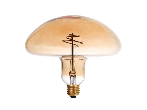 LED Spiral Filament Mushroom E27 Dimmable Amber - LUXRAY LIGHTING 600450