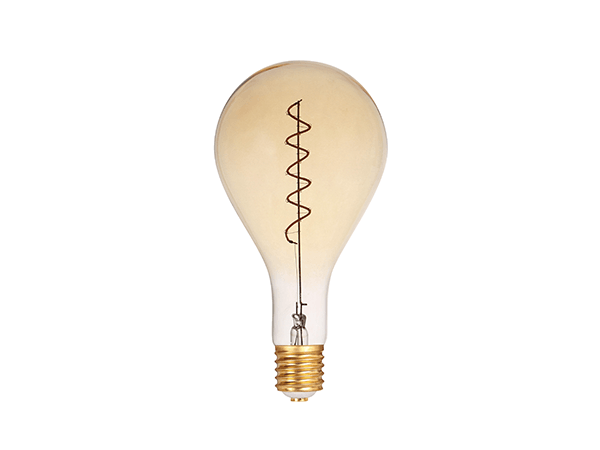 LED Spiral Filament PS160 E27 Dimmable Amber - LUXRAY LIGHTING 600450