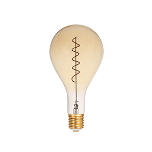 LED Spiral Filament PS160 E27 Dimmable Amber - LUXRAY LIGHTING