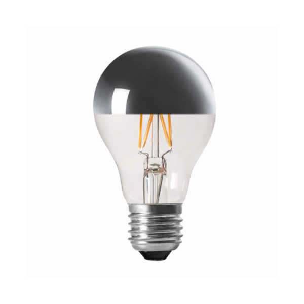 a60-half-chrome-silver-e27 A60 half chrome silver top LED filament bulb, E27 base