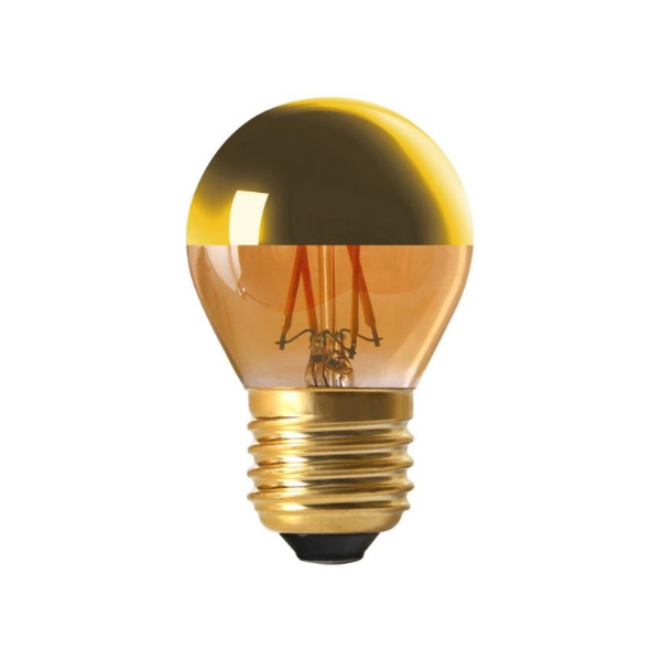 g45-half-chrome-gold-amber-e27 G95 half chrome gold top amber LED filament bulb, E27 base