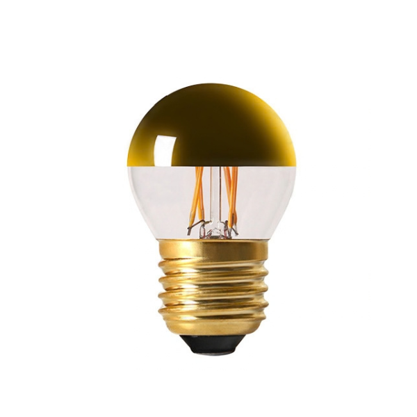 g45-half-chrome-gold-e27 G45 half chrome gold top LED filament bulb, E27 base
