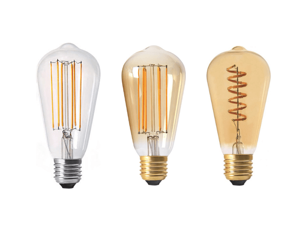 st64-edison-led-filament-bulb-clear-amber-e27-600×450-luxray ST64 Edison LED filament bulb — clear and amber, E27