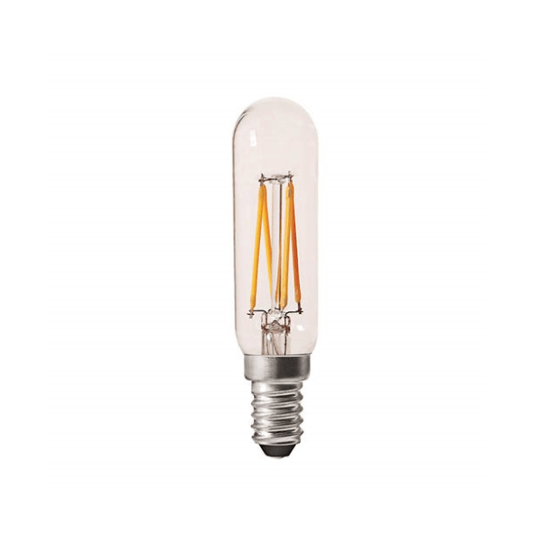 t25-clear-led-filament-tube-e14 Clear T25 LED filament tube bulb, straight slim tube, E14 base